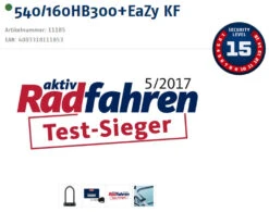 Abus Granit X-Plus 540/160HB300 Verrouillage En U + Support KF EaZy -Équipement De Vélo 20015953 Testsieger Logo und Sicherheitsstufe Logo