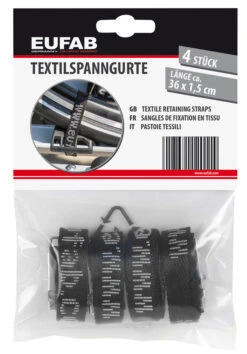 EUFAB Sangle De Serrage En Textile (pack De 4) -Équipement De Vélo Eufab 12011 Textilspanngurt 4er Pack 3