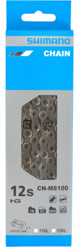 Shimano XT CN-M8100 Chaîne à 12 Vitesses Avec Quick-Link -Équipement De Vélo Shimano XT CN M8100 12 fach Kette mit Quick Link 20072595