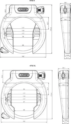 Abus Antivol De Cadre Pro Amparo 4750 XL NR -Équipement De Vélo abus 69353 20113958 Pro Amparo 4750 XL NR Rahmenschloss 3