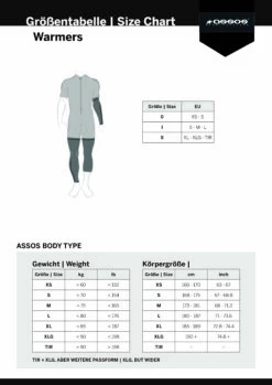 Assos RS TARGA - Jambières -Équipement De Vélo sizing assos warmers